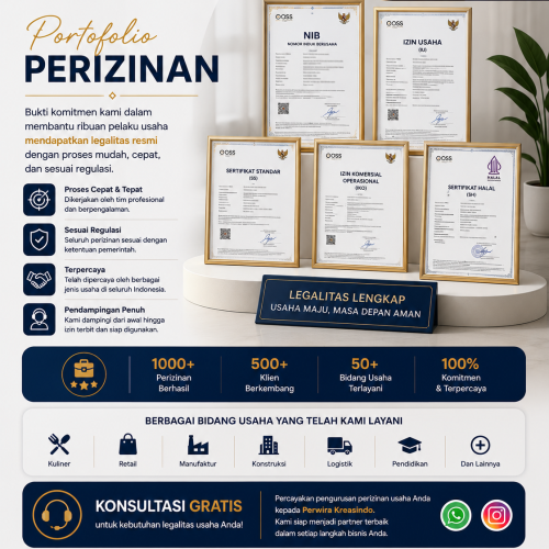 Portofolio Perizinan: Bukti Nyata Komitmen Perwira Kreasindo dalam Membantu Legalitas Usaha