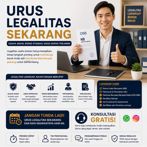 Urus legalitas sekarang bersama Perwira Kreasindo melalui layanan pengurusan NIB, KBLI, OSS-RBA, sertifikat standar, dan izin usaha